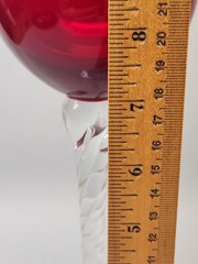Bombay Co Scarlet Ruby Red XL Wine Glass With Twist Stem (11.5″ Tall) *SCRATCH*