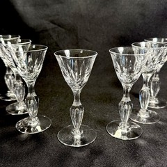 7 Tiffin Franciscan Festival Cordial Glasses Crystal Air Bubble Stem 4 3/8”T