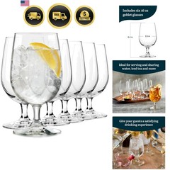 Entertaining Essentials Stemmed Water Glasses, Clear Multi-Purpose Water Gobl…