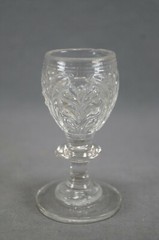 Bohemian Mold Blown Acanthus Leaf Flint Glass Cordial Circa 1840-1850s