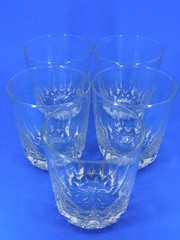 5 Cristal d’Arques Durand CHANTELLE Crystal On The Rocks Glasses France Tumblers