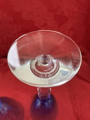 NIB’s FLAWLESS Blue BACCARAT France Two VEGA Crystal FORTISSIMO WINE RHINE Glass