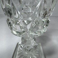 Indiana Glass Colony Park Lane Clear Pedestal Water Glass circa 40s, 4.5” NICE