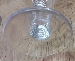 Vintage MCM Cordial Glasses Set Of 2 Beehive Stem Ribbed Clear 4″ H 1.75″ D