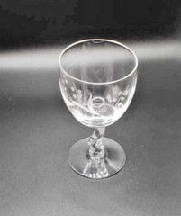 Fostoria Crystal Gray Cut Spring Pattern 4 1/2″ Wine Glass