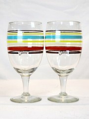Set Of 2 Libbey Fiesta Rainbow 16 OZ Goblets Water Tea Wine Glasses Stem
