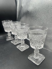 Imperial Glass Cape Cod Clear Goblets Set of 8 5.5” Diamond Point Water Wine