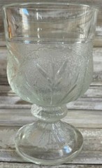Vintage Indiana Glass PEBBLE LEAF Clear 12 oz. Water Goblet 5¾» Excellent Cond.