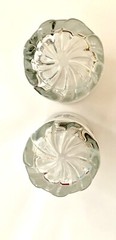 Vintage DeValBor Frosted Gold & Black Floral Glasses Set Of 2
