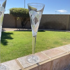 2 Waterford Crystal Toasting Flutes 100th Anniversary Times Square 2010 Courage