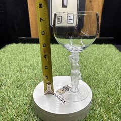 Vintage Bayel Crystal Bacchus Male Nude Frosted Figural Stem Wine Glass 7 1/4″
