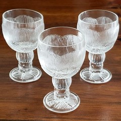 Pioni (Peony) 3 shot Glasses Oiva Toikka Nuutjärvi littalia Finland~1970s
