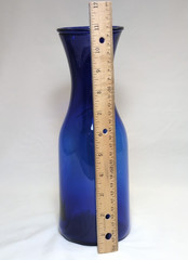 VTG Cobalt Blue Glass Wine Carafe & 2 Libbey Wine Goblets | Curated Barware Set