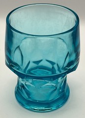 Viking 4″ Aqua Georgian Tumblers Set of Two | Vintage UV Glow