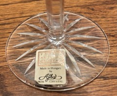 AJKA CAROLINE 9-PT Purple/Wine CUT-TO-CLEAR CASED CRYSTAL WINE GLASS 8 1/4”