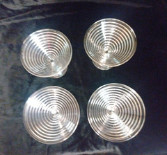 4 Vintage Anchor Hocking Manhattan Clear 5″ Martini Glass / Compote,Ribbed Lot 1