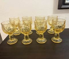 Set of 8 MCM Tiffin Franciscan Cabaret Corn Silk Yellow Iced Tea Goblets 5 1/2”