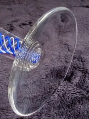 Hand Blown Martini Glass Multicolored Air Twist Helix Stem Polished Pontil MCM