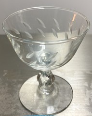 1940s Libby Glass/Rock 4 1/4”Colonial Heritage Cocktail 4 Sided Pinched Stem (6)