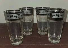 Greek Key Silver Or Platinum Band Tumblers