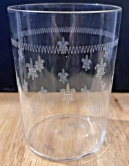 Pair BRYCE Glass Co. » ETCH 321 » Fleur De Lis Wine Glasses No Stem Elegant