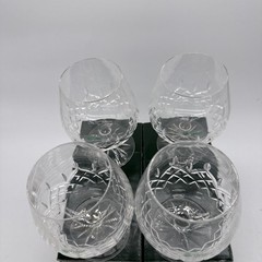 Galway Irish Abbey Pattern Crystal Brandy Cognac Snifter Glasses SET OF 4