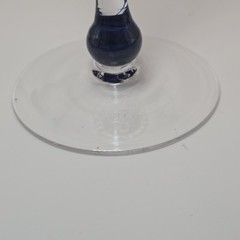 Martini Rossi Asti Champagne Flutes 2000 Millennium Blue Swirl Glass Pair