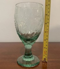 Vintage Libbey Orchard Green Fruit Glass 7” Goblet