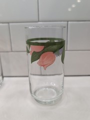 Pfaltzgraff Garden Party Impressions 5 5/8” Glass Tumbler Set of 4 Tulips