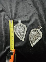 Vintage Glass leaf design Trinket dishes. Set Of 2