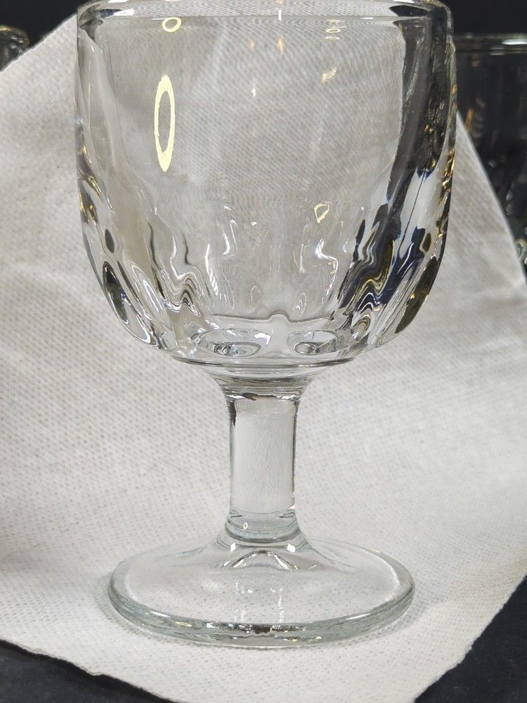 Set Of 4 Libbey 5212 Hoffman House Thick Glass Thumbprint Goblet 12 oz. 6.25”