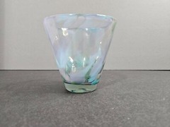 Hand Blown Art Glass Tumbler/Votive in Pretty Pastel Colors 4″ x 4″