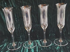 4 Ravenscroft Crystal Grappa Cordial Stemmed Flute Glasses Signed Exc Lot Set