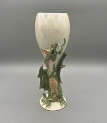 Vintage Ornate Dragon Embossed Ceramic Goblet