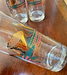 Vtg Christmas Culver 22 K Gold Yule Horn 16 oz Tumbler Drinking Glass Set of 4