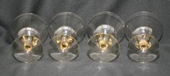 4 Vintage Swedish Hand Made Crystal Gulli Gold Ingrid Skruf Cocktail / Sherbet