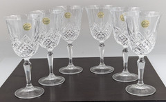 Set of 6 Cristal D’Arques Masquerade Crystal Wine Glasses Water Goblets 7-1/2″