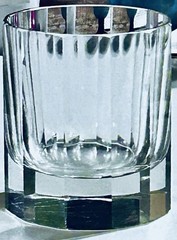 Elegant Faceted Double Old Fashioned, Heavy & Thick Base 3.5” Clear Tumbler