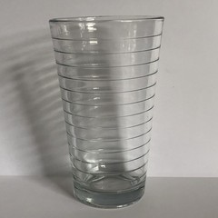 Libbey Hoops Cooler Glass Tumbler 5 7/8″ Clear Optic Banded Rings 16 Oz