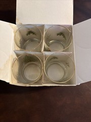 Spode Christmas Tree Double Old-Fashioned Glasses Set Of 4 USED