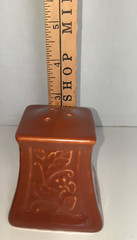 Pfaltzgraff Mission Flower Salt & Pepper Shakers, Reddish/Brown, Made in USA