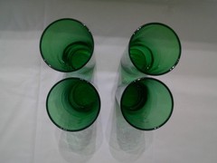 Vtg Set of 4 Anchor Hocking Forest Green Gay Nineties Drinking Glass Tumblers