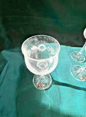 Set of 6, 5″ Metropolis Tesar Modern Bohemian Floral Wine Glasses