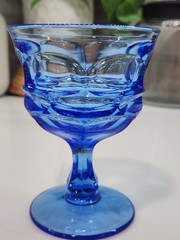 Fostoria Argus BLUE Henry Ford Museum HFM Iced Tea Glasses And 2 Sherbert Cups