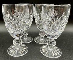 ESTATE VINTAGE WATERFORD BOYNE CRYSTAL SHERRY GLASS SIGNED STEMWARE SET 4