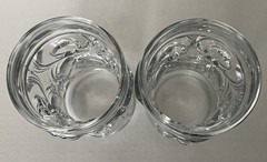 Anchor Hocking 2 Screaming Tiki Clear Glass Tumblers 16oz Halloween Luau Vintage