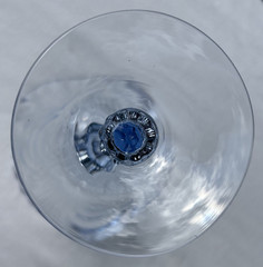 Cambridge Glass Caprice Moonlight Blue Optic 7 3/4″ Water Goblet 300 Stem VGUG