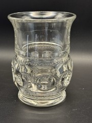 9 Tiffin Franciscan King Crown Thumb Print Clear Flat Juice Glass 4”