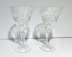 Waterford Glenmore «cut» Crystal Water Wine Glasses 7″ Tall Set Of 2