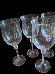 Set of 4x TOWLE Lead Crystal / Glass TOC27 BURGUNDY Style Wine/Water GOBLETS